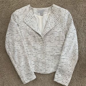 Black & White Boucle Blazer Jacket